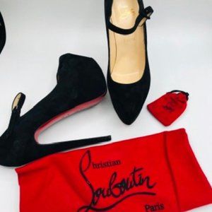 LADY DAF 160 BLACK VELOU MARY JANE CHRISTAIN LOUBOUTIN 38.5